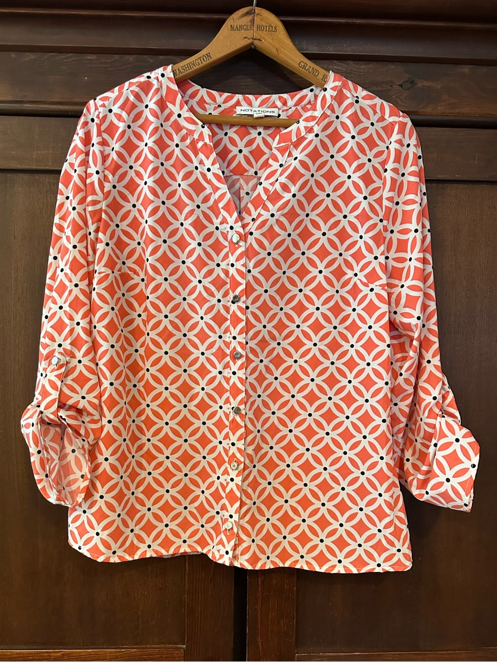 Notations • women’s flowy button down blouse • shirt • top